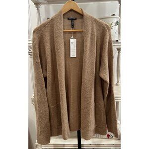 NWT Eileen Fisher Boxy Open Front Cardigan Size XL Mohair Alpaca Tan